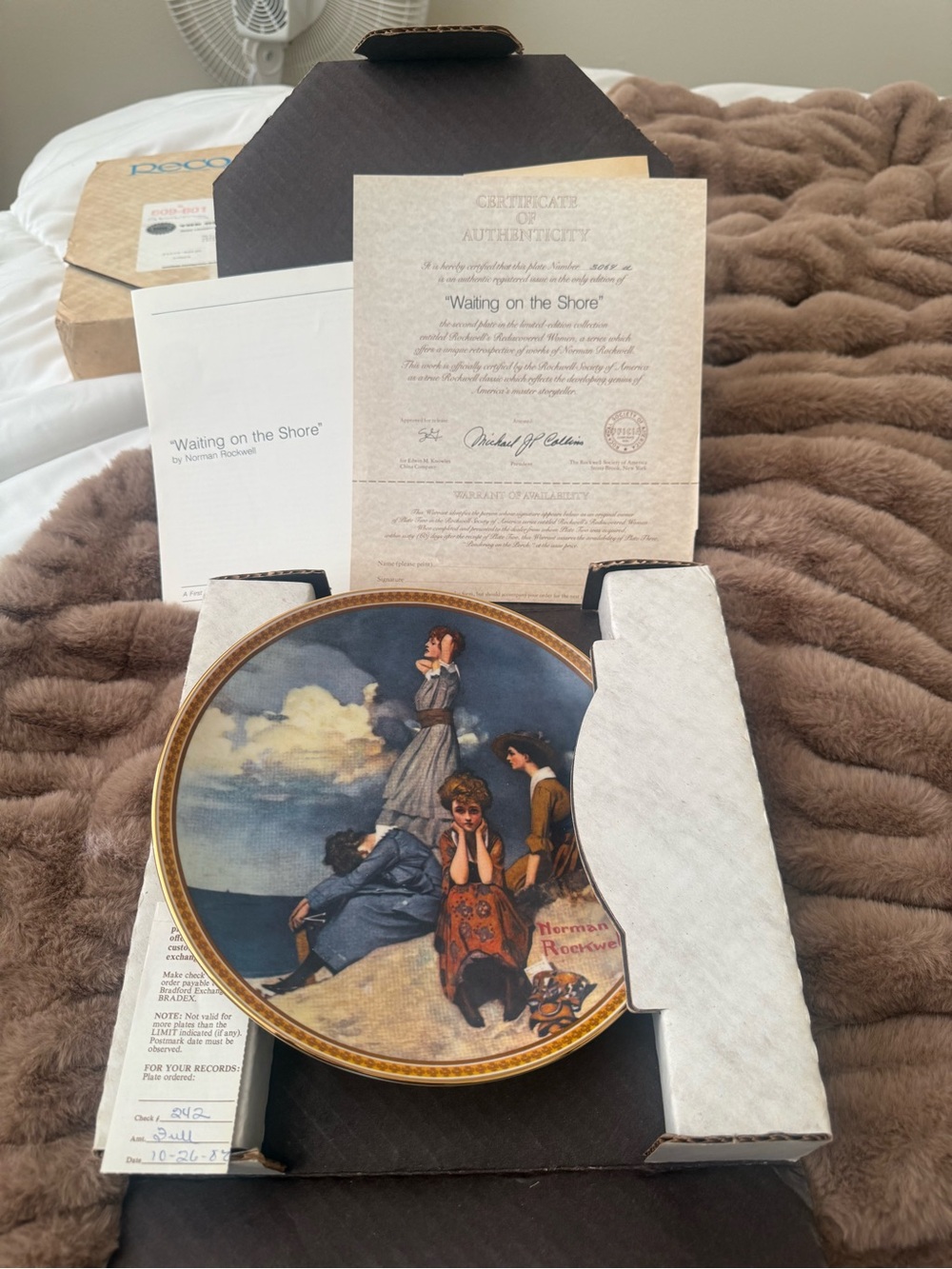 Norman Rockwell 'Waiting on the Shore Line” Collector Plate